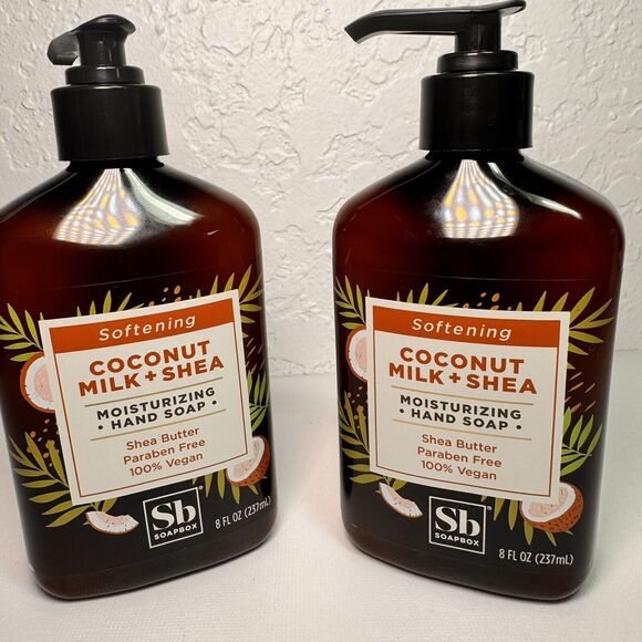 Soapbox Softening Moisturizing Hand Soap, Coconut Milk Shea, 8 Fl. Oz. 2 Count - Picture 1 of 5